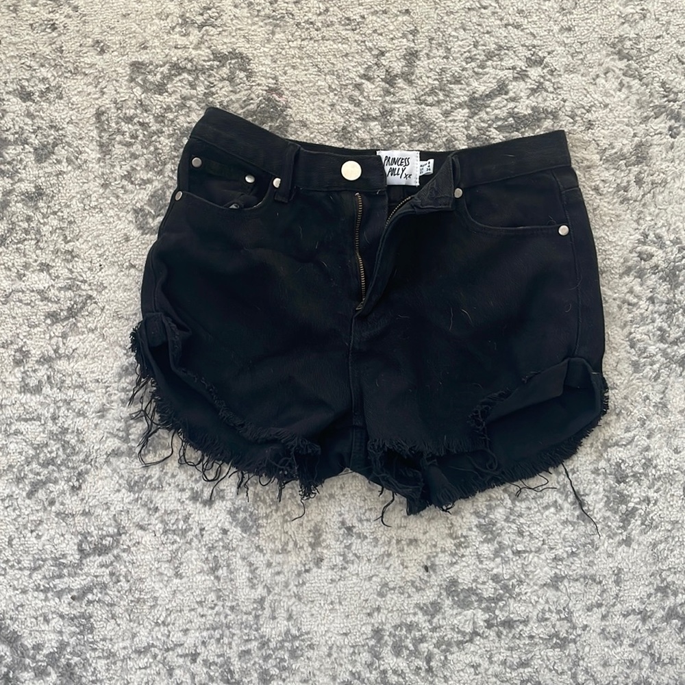 Princess Polly black jean shorts
